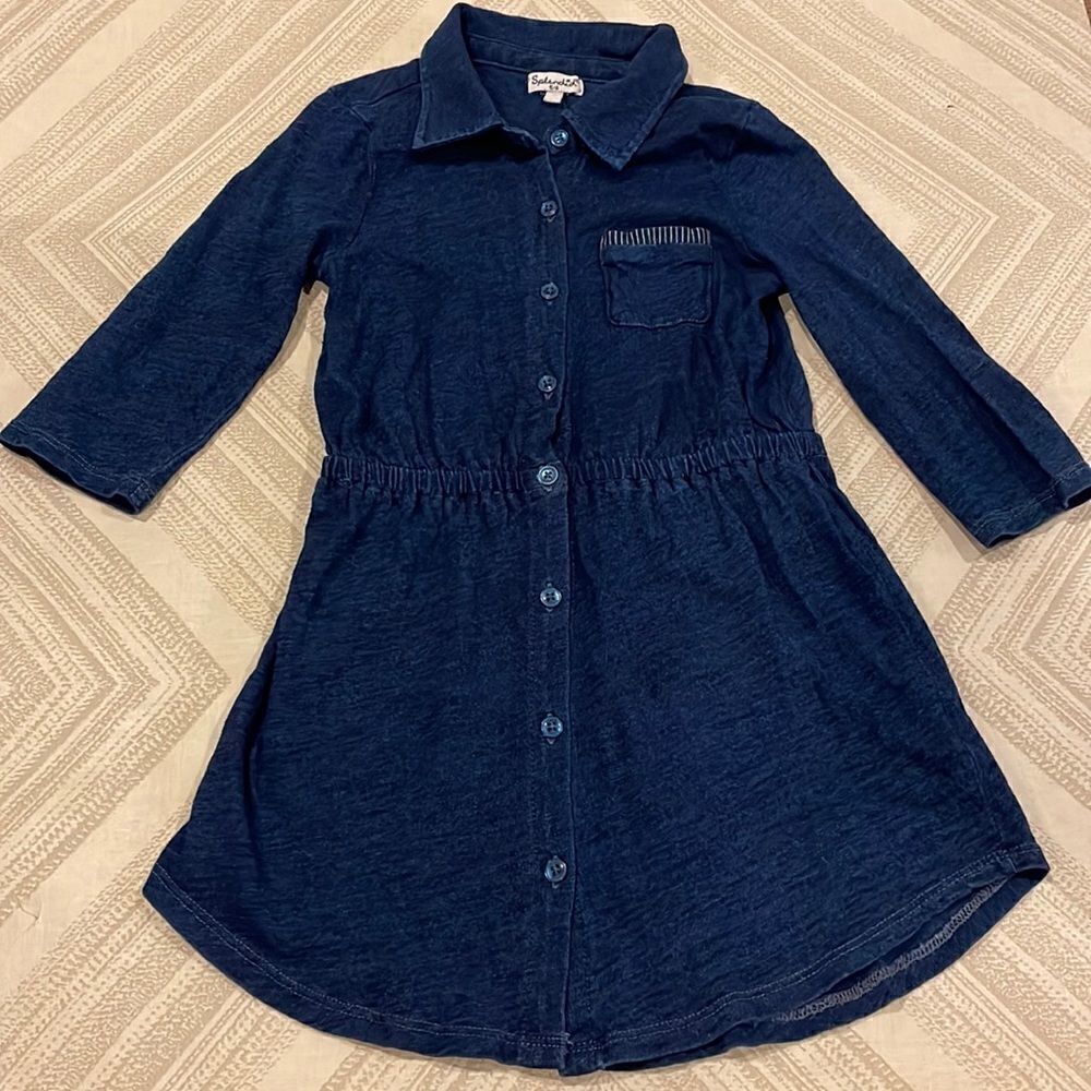 Splendid Girls Navy Blue Collared Dress